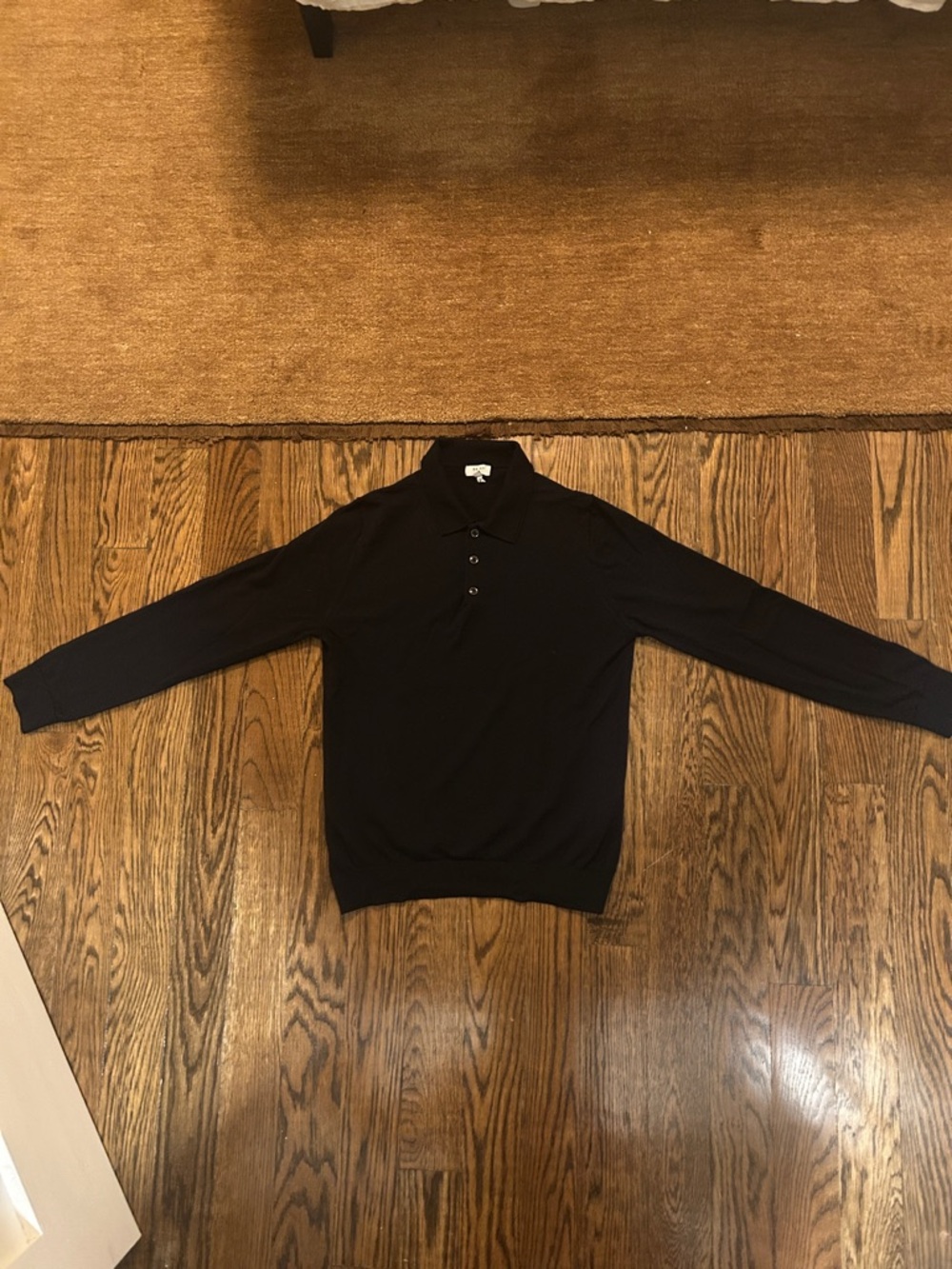 Reiss Merino Wool Dark Navy Polo Sweater